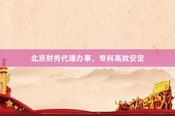 北京财务代理办事，专科高效安定